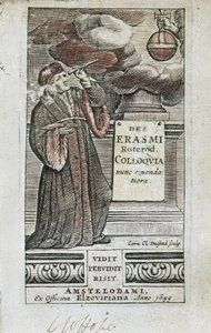 Portret van Erasmus opgenomen in de voorpagina van 