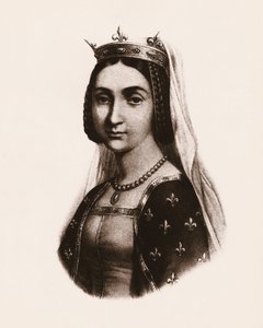 Portret van Jeanne van Frankrijk of Valois (1464-1505) Koningin van Frankrijk. gravure