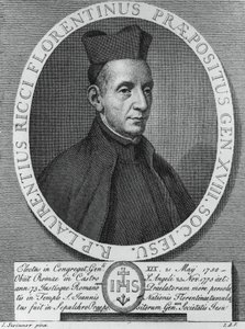 Portret van Lorenzo Ricci, Italiaanse jezuïet en 18e generaal-overste van de Sociëteit van Jezus, gravure door William M. Timlin