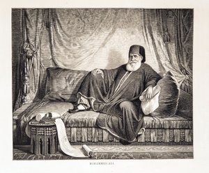 Portret van Mehemet Ali (1769-1849) Vicekoning van Egypte Illustratie uit de Atlas van Egypte