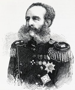 Portret van Prins Dmitry Ivanovich Sviatopolk-Mirsky (1825-1899), Russische generaal, gravure door William M. Timlin