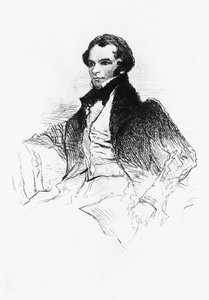 Portret van Prosper Merimee (1803-1870), Franse schrijver, toneelschrijver, historicus en archeoloog, gravure uit Prosper Merimee, Ses portraits, ses dessins, sa bibliotheque, door Maurice Tourneux, uitgegeven door Charavay freres
