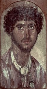 Portret van een Griek, uit Fayum, Romeins-Egyptisch door Unbekannt