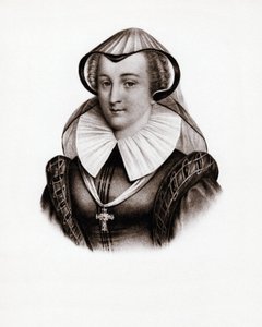 Portret van de koningin van Frankrijk Marie Stuart. Gravure uit de 19e eeuw door Unbekannter Künstler