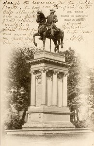 Standbeeld van Lafayette, Cour du Louvre, Parijs, Seine, Île de France, Frankrijk door William M. Timlin