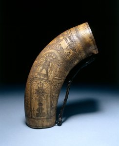 Kruitfles, eind 1700-begin 1800 door Unbekannt