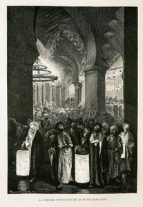 Gebed tijdens een nacht in Ramadan - Illustratie uit de Atlas van Egypte door Unbekannter Künstler