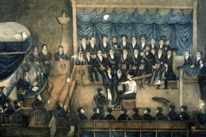 Ontvangst van een metselaar in een Loge, ca. 1820 door Unbekannter Künstler