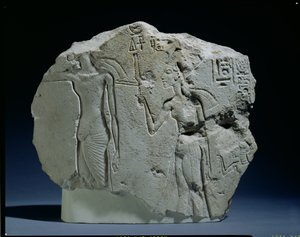 Reliëf van Nubische soldaat met boog, Amarna
