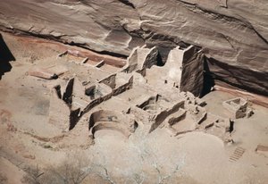 Restanten van Antelope House, Canyon de Chelly National Monument, Navajo Indian Reservation, Arizona, VS (foto)