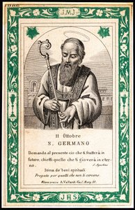Voorstelling van Sint Germain, begin 20e eeuw (prent) door Unbekannter Künstler