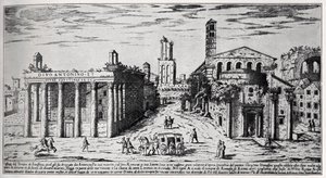 Romeins Forum 16e eeuw (gravure) door Unbekannter Künstler