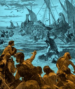 Romeinse invasie van Groot-Brittannië - vroege 20e eeuw illustratie