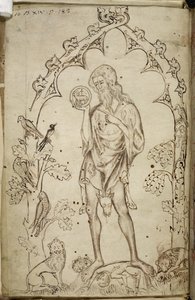 Royal MS 10 B XIV f.3 Johannes de Doper door Unbekannter Künstler
