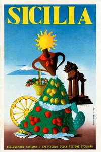 Sicilië - toeristische poster