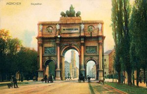 Siegestor (Overwinningspoort), eind 19e eeuw (prent)