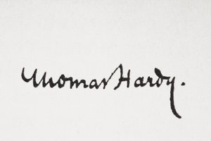 Handtekening van auteur Thomas Hardy, uit King Albert