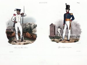 Soldaat van de Maleise militie en Europese officier, Ambon