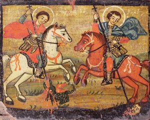 St. George en St. Demetrios, Grieks (provinciaal) door Unbekannter Künstler