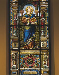 Glas-in-loodraam van St. Peter, Stockholm, Zweden