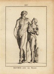 Standbeeld van Bacchus, de Romeinse god van de wijn, en een jonge faun door Unbekannt