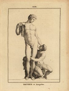 Standbeeld van Bacchus, de Romeinse god van de wijn, en zijn geliefde de jongen satyr Ampelus door Unbekannt