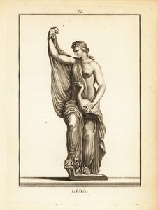 Standbeeld van Leda, Aetolische prinses later Koningin van Sparta, verleid door Zeus in de vorm van een zwaan door Unbekannt