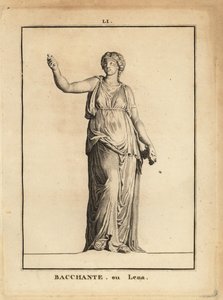 Standbeeld van een Bacchante, volgeling van de Romeinse god van de wijn Bacchus, met druiven door Unbekannt