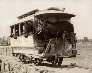 De Cherrelyn Paardenwagen, Denver, Colorado, ca. 1890 (zwart-wit foto)