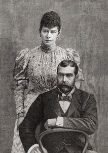 De hertog en hertogin van Cornwall, George V en zijn vrouw Mary van Teck door Unbekannt