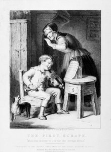 De eerste schram, gravure