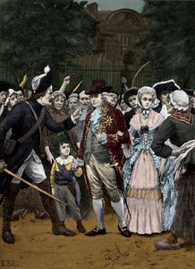De Franse koninklijke familie op weg naar de Vergadering 1792 door Unbekannter Künstler