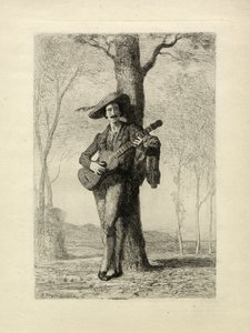 De Gitarist, Frankrijk, ca. 1870 (gravure)