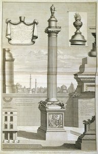 Het monument ontworpen door Christopher Wren