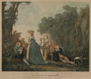 Het aangename concert, c.1810 (gravure)