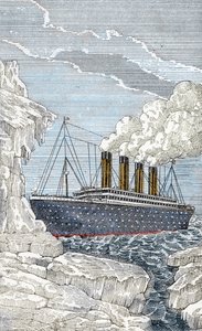 De Titanic die op 14 april een ijsberg raakt door Unbekannter Künstler