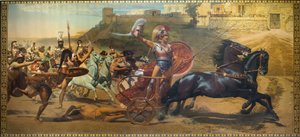 De triomf van Achilles - Schilderij in het Achilleon-paleis, Corfu