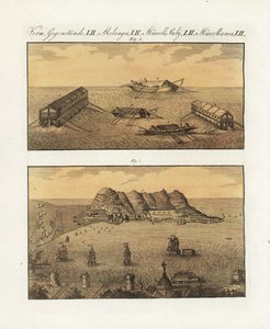 De drijvende batterijen van het Britse leger in Gibraltar in 1782