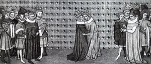 De ontmoeting van koning Edward III en koning Filips V van Frankrijk door Unbekannt