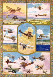 De vooruitgang van de luchtvaart van 1910 tot 1918 door Unbekannter Künstler