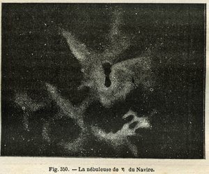 De nevel van het schip. Gravure uit Camille Flammarion