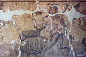 Thetis tussen de vissen-mozaïek, uit Iskenderum, Turkije door Unbekannt