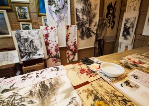Traditionele Chinese Landschapsschilderijen in Waterverf en Inkt te Koop (foto) door Unbekannt
