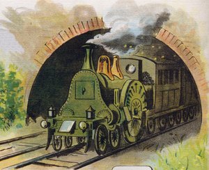Trein die een tunnel verlaat (uit ABC L
