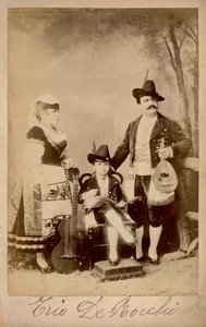 Trio De Bocchi, Lombardije, ca. 1880 (zwart-wit foto)