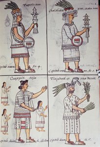 Tzapotlatena, Chalchiuhtlatonal, Cioapipitli en Tliltecuhtli, Florentijnse Codex, tweetalige versie in Spaans en Nahuatl, Algemene Geschiedenis van de Dingen van Nieuw-Spanje (Historia general de las cosas de Nueva Espana), Azteeks door William M. Timlin