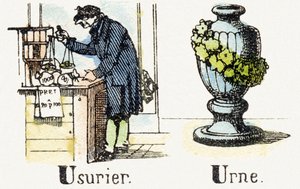 U - Usurier - Urn - Kindervermaak Alfabet c.1890