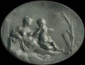 Venus en Cupido door Unbekannter Künstler