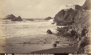 Uitzicht op Cliff House en het strand eronder, San Francisco door Unbekannter Künstler