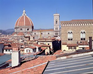 Uitzicht op de Kathedraal, Campanile en Orsanmichele door Unbekannt